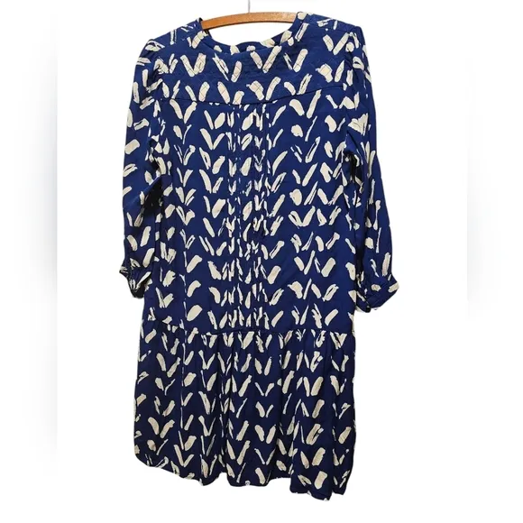 Maeve by Anthropologie Blue White Caravane Drop Waist Tunic Dress Size M