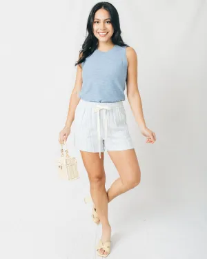 Malibu Days Textured Stripe Drawstring Shorts