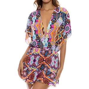 MARACUYA KISSES - Playera V Neck Ruffle Dress