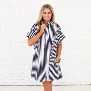 Margot Navy Stripe Dress