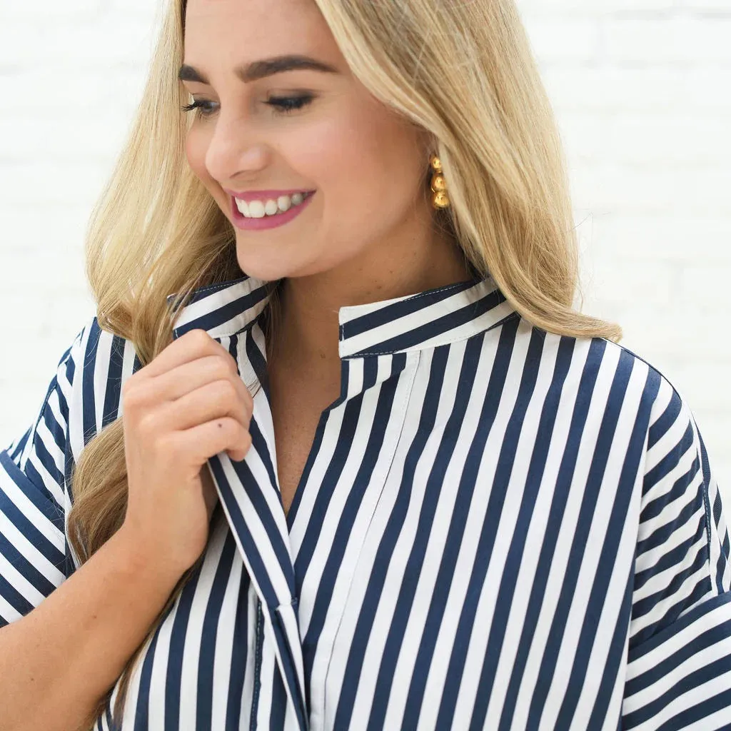 Margot Navy Stripe Dress
