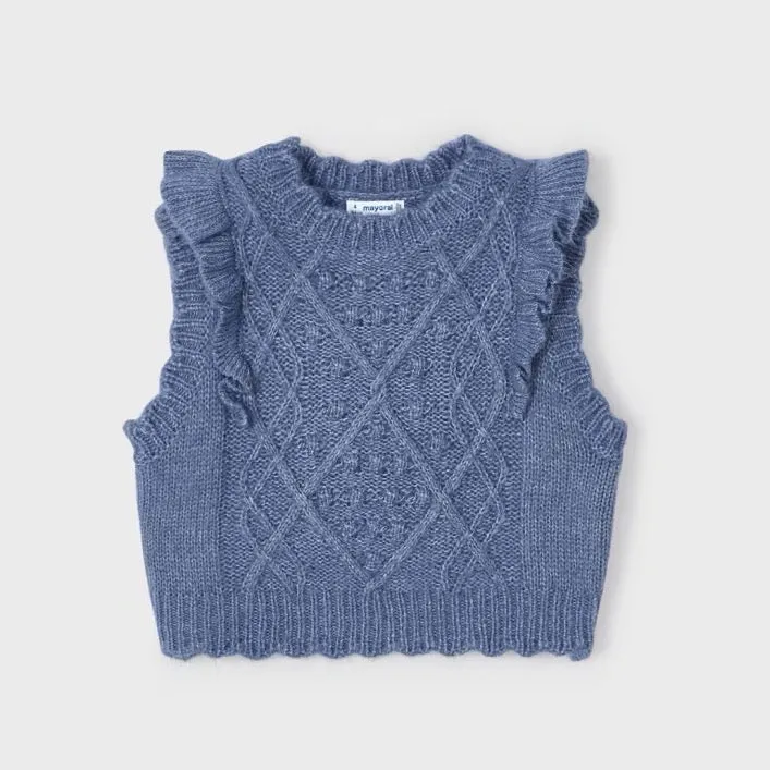 Mayoral Girls Knitted Tank Top 4313 Blue