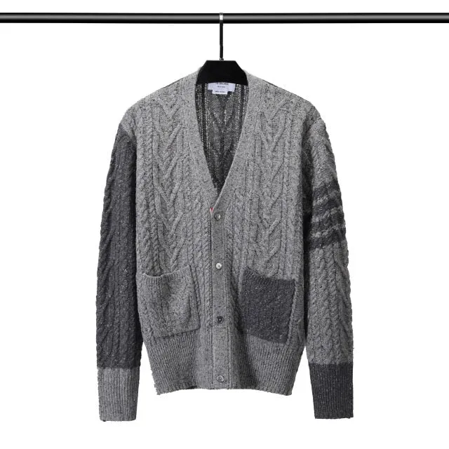 Men Cardigan Wool Casual Sweater