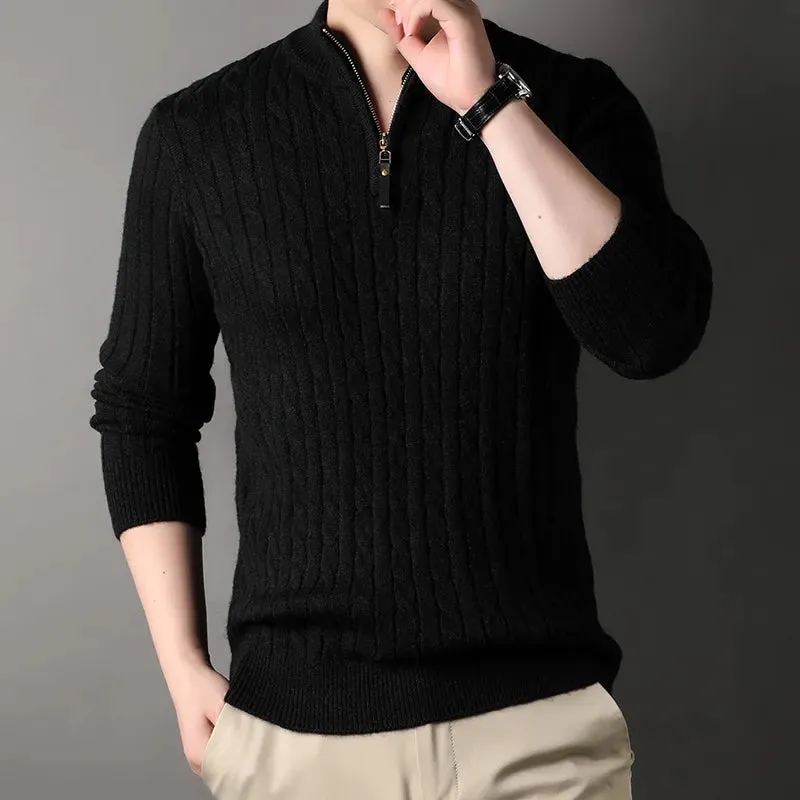 Men's turtleneck sweater chunky knit