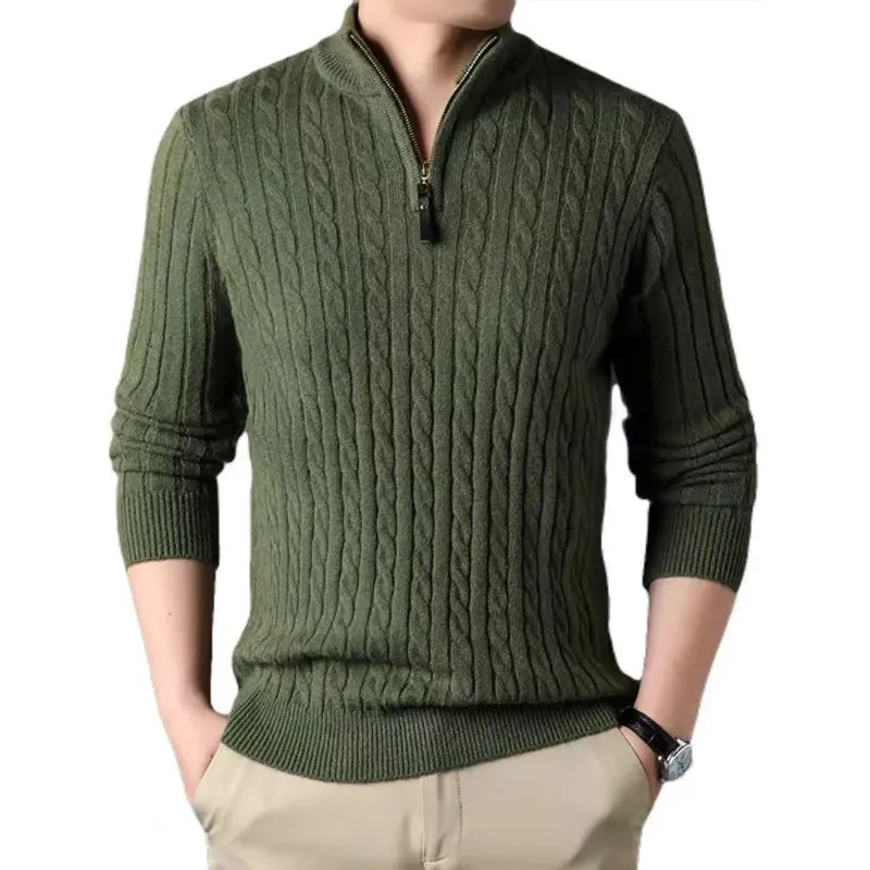 Men's turtleneck sweater chunky knit