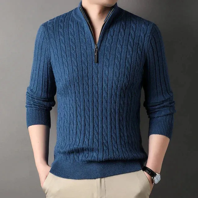 Men's turtleneck sweater chunky knit