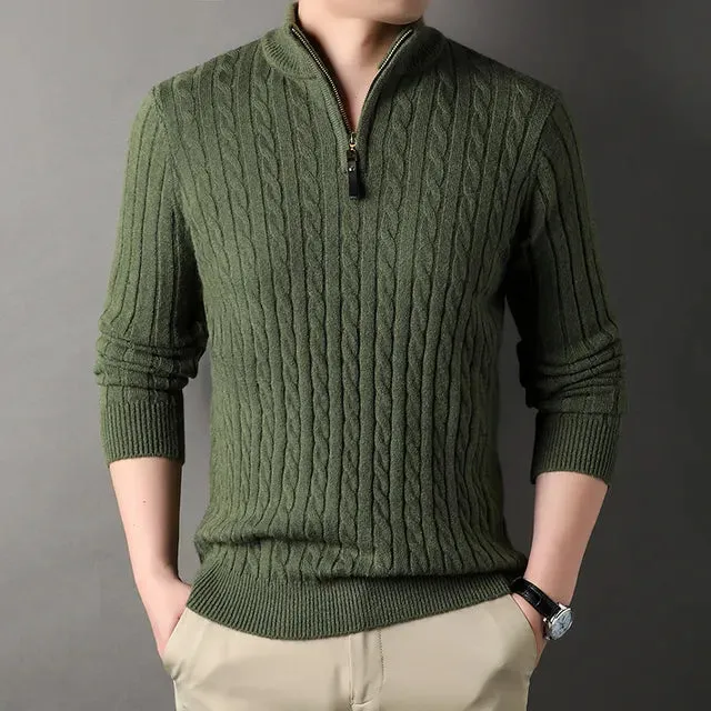 Men's turtleneck sweater chunky knit