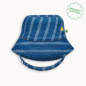 Mer - Denim Pinstripe Baby & Kids Sun Hat
