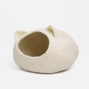 Merino Wool Cat Cave - Ivory Ears