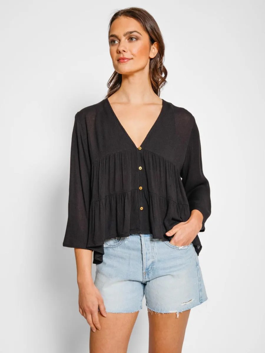 Miami Tiered Shirt In Black