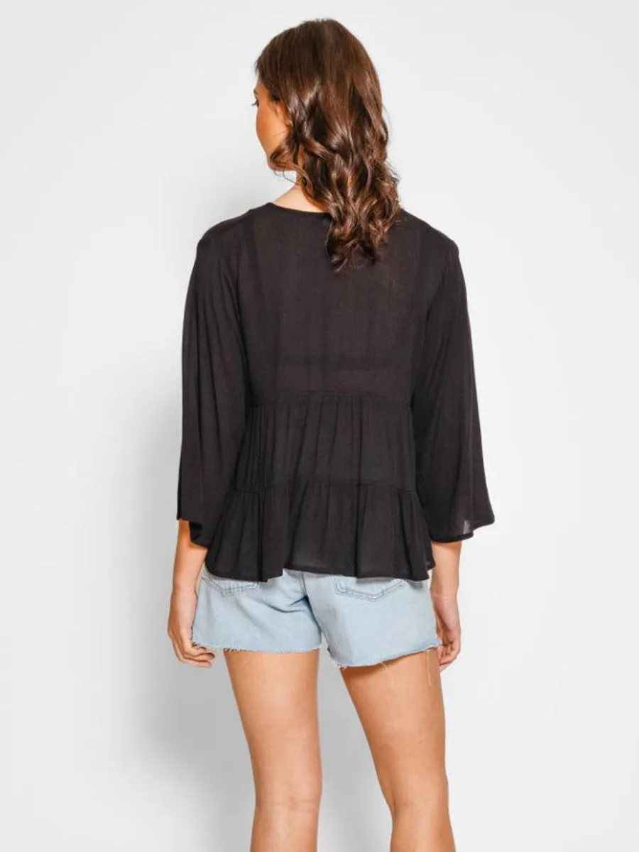 Miami Tiered Shirt In Black