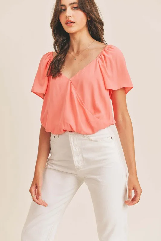 Micaela Faux Wrap Blouse
