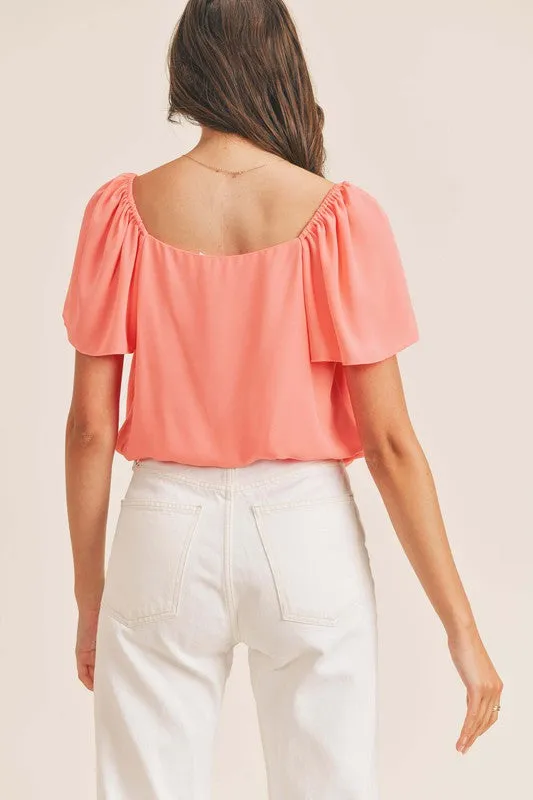 Micaela Faux Wrap Blouse