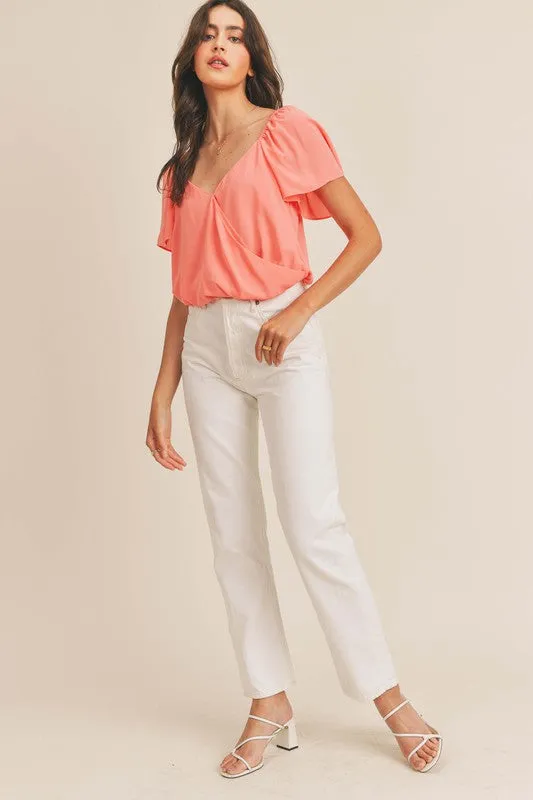 Micaela Faux Wrap Blouse