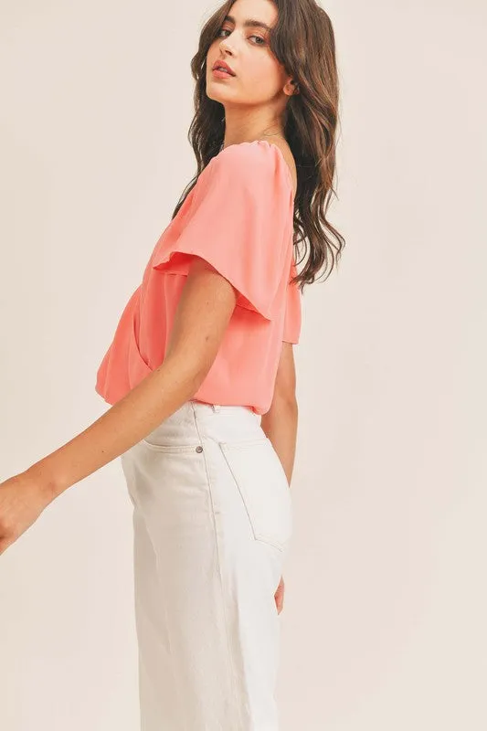 Micaela Faux Wrap Blouse
