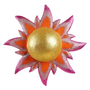 MIN 1 - 30" 3D PAPER  MACHE SUN - 32" x 9.5" x 32"