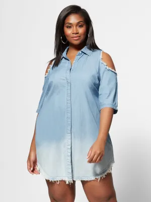 Mireya Cold Shoulder Denim Dress