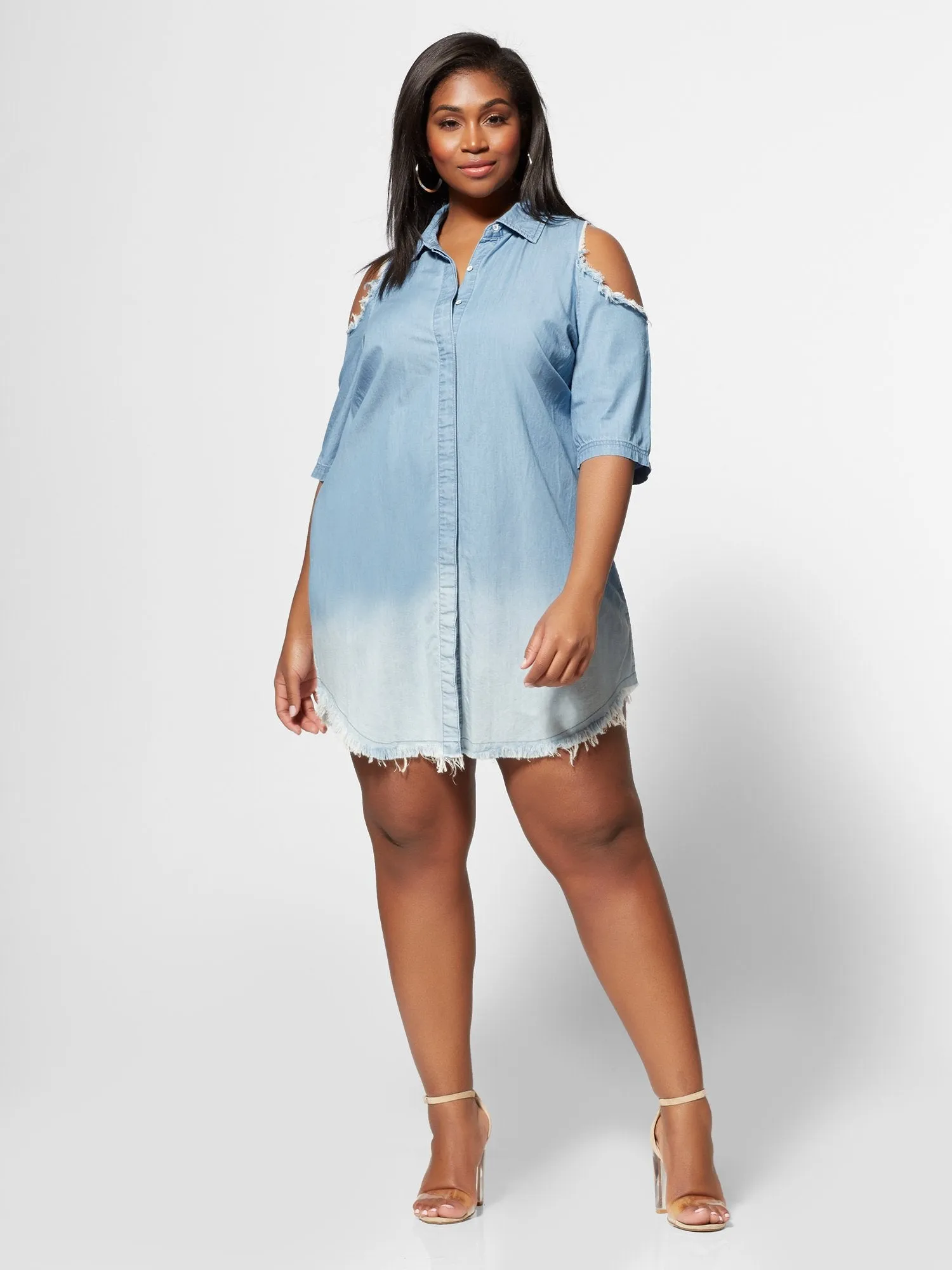 Mireya Cold Shoulder Denim Dress