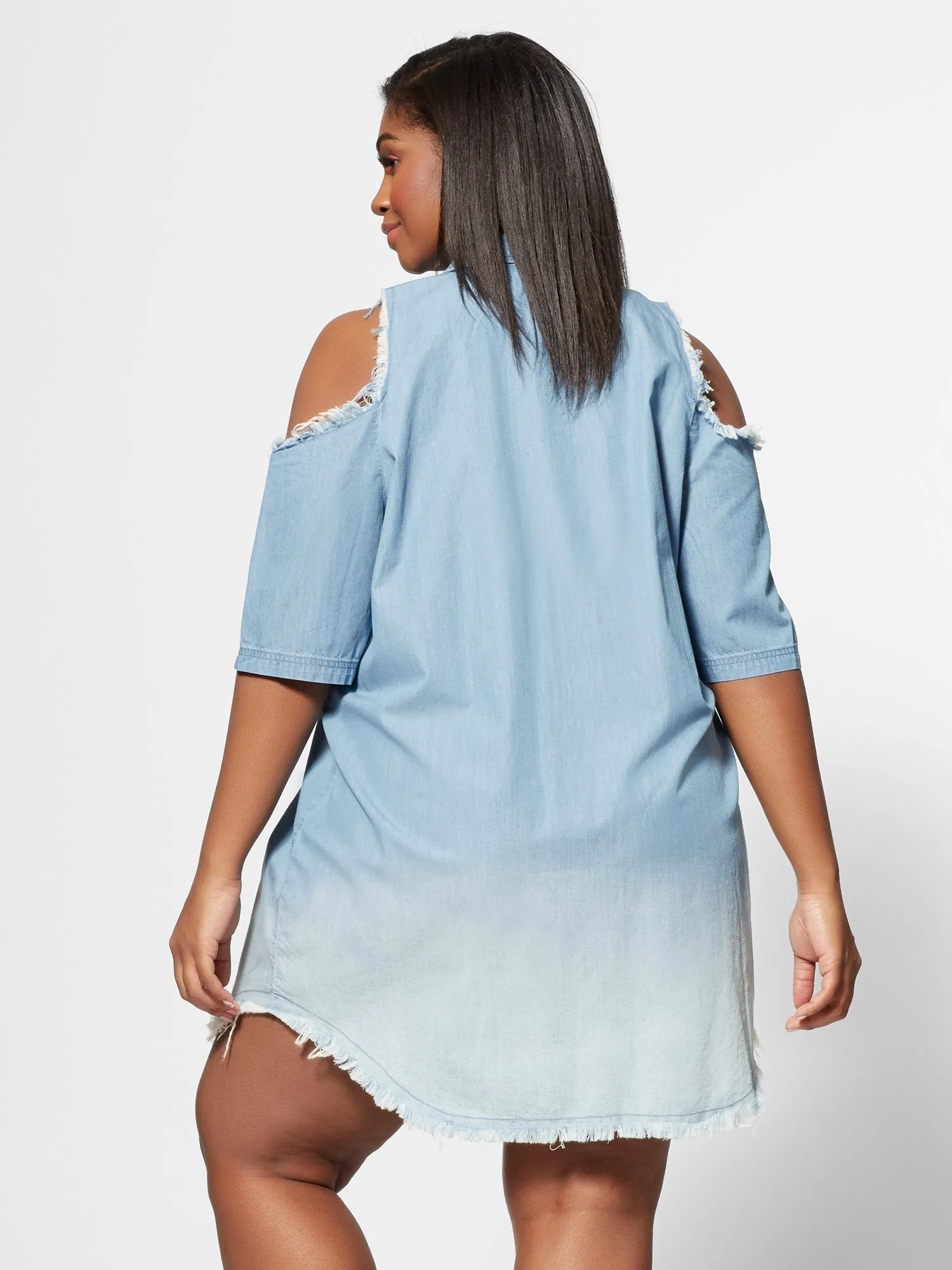 Mireya Cold Shoulder Denim Dress