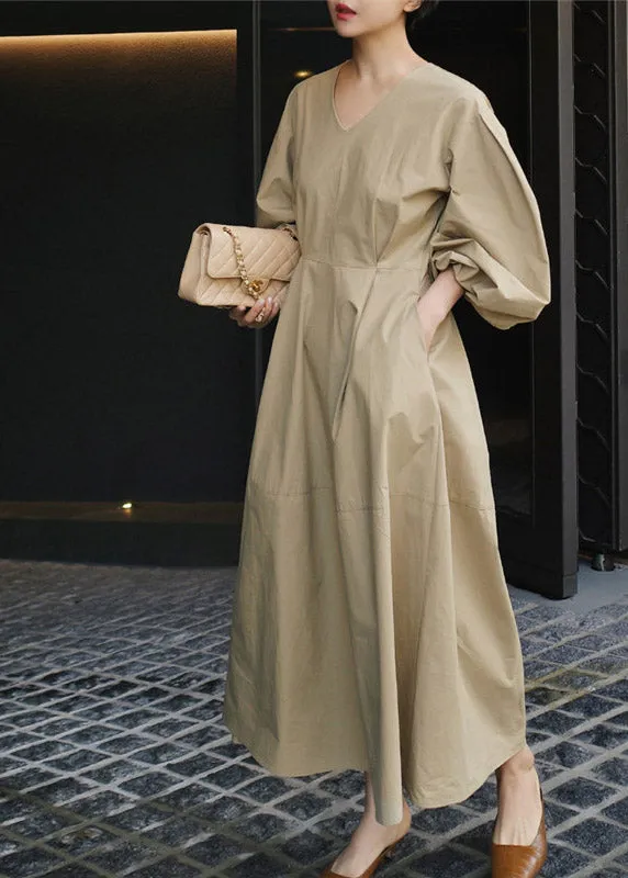 Moirella - Long sleeve patchwork dress with pointed neckline
