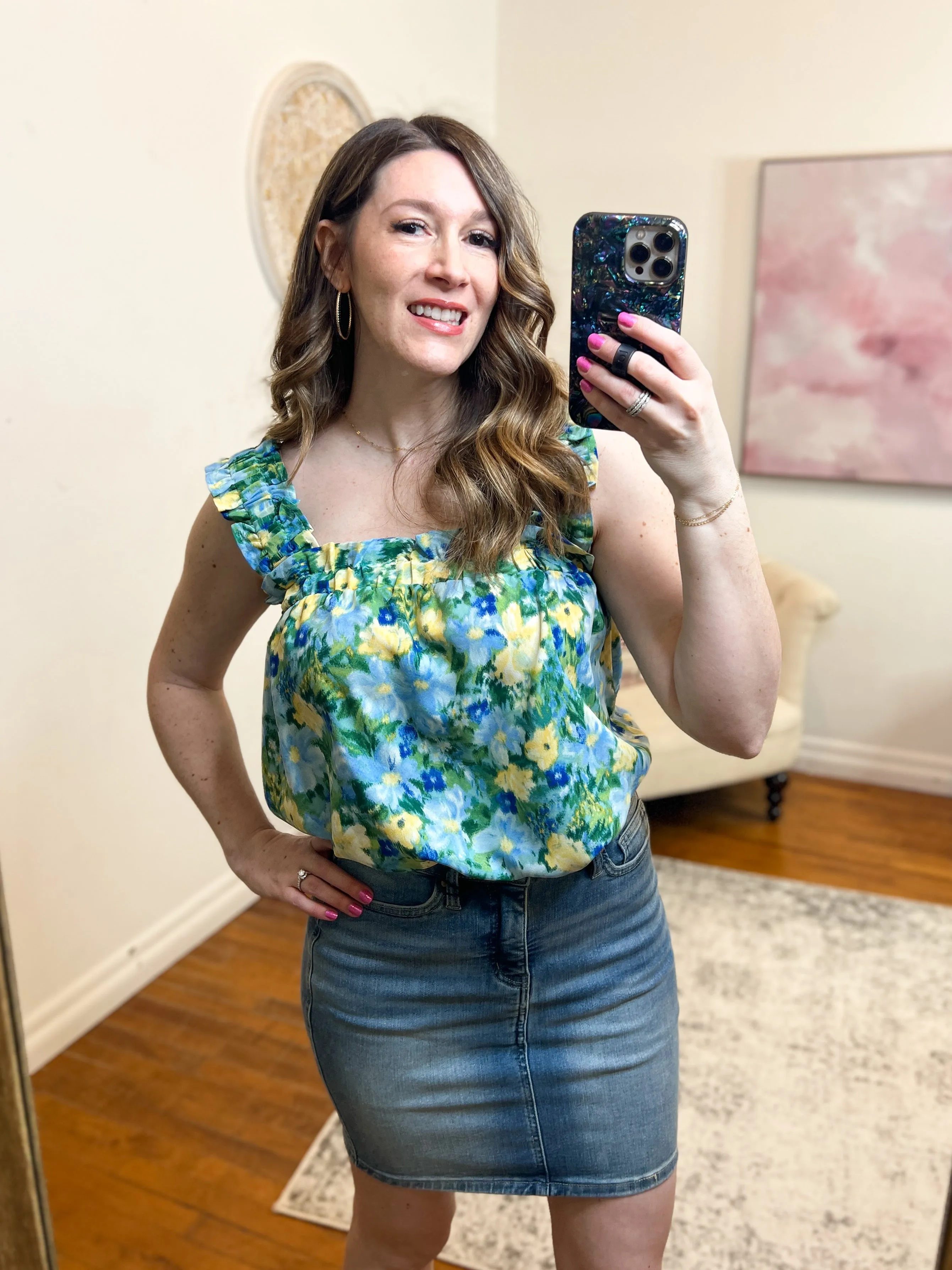 Monet Smock-Strap Top FINAL SALE