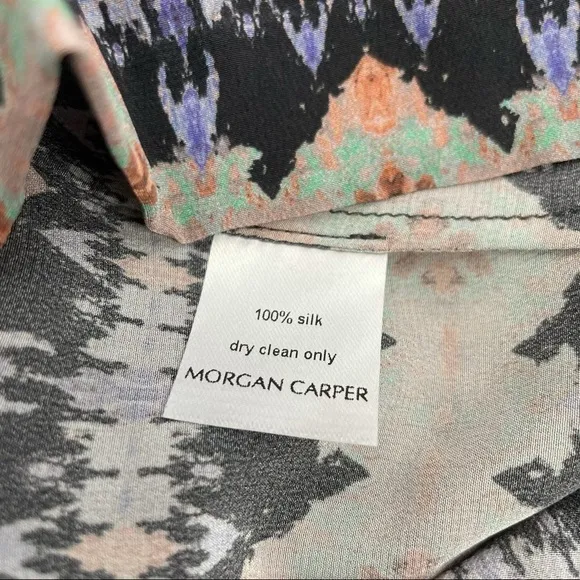 MORGAN CARPER ANTHROPOLOGIE Silk Mini Dress Size 8 Summer Flowy Boho