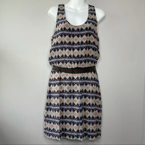 MORGAN CARPER ANTHROPOLOGIE Silk Mini Dress Size 8 Summer Flowy Boho