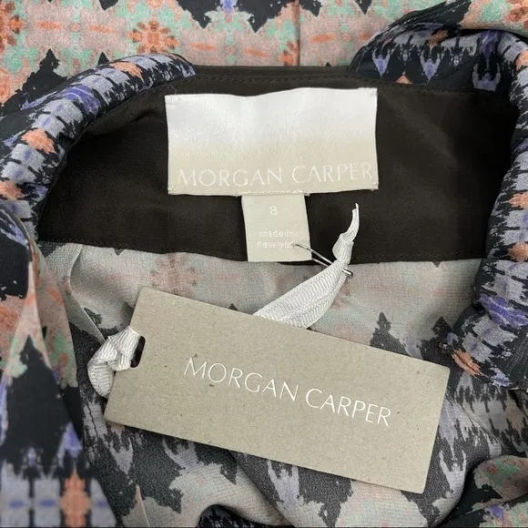 MORGAN CARPER ANTHROPOLOGIE Silk Mini Dress Size 8 Summer Flowy Boho