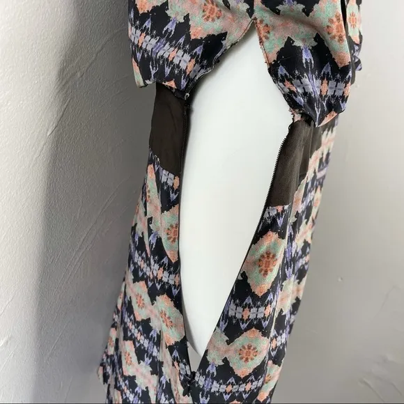 MORGAN CARPER ANTHROPOLOGIE Silk Mini Dress Size 8 Summer Flowy Boho