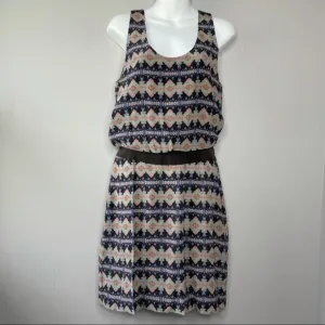 MORGAN CARPER ANTHROPOLOGIE Silk Mini Dress Size 8 Summer Flowy Boho