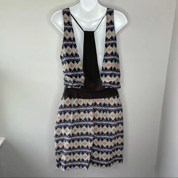 MORGAN CARPER ANTHROPOLOGIE Silk Mini Dress Size 8 Summer Flowy Boho