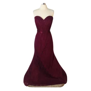 Mori Lee Bordeaux Strapless Long Gown Size 20