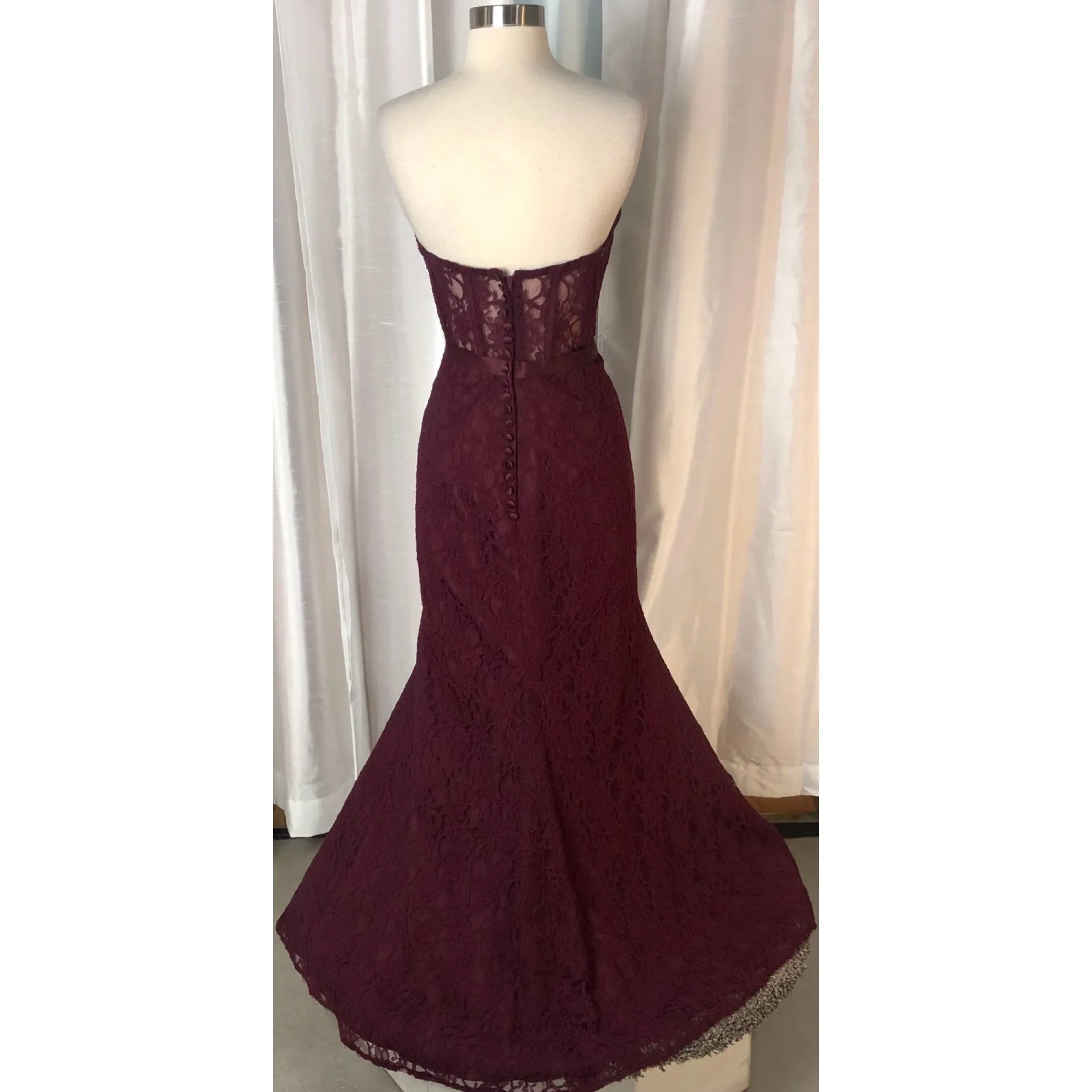 Mori Lee Bordeaux Strapless Long Gown Size 20