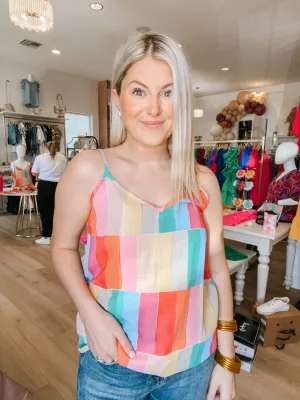 Multicolor V-Neck Top