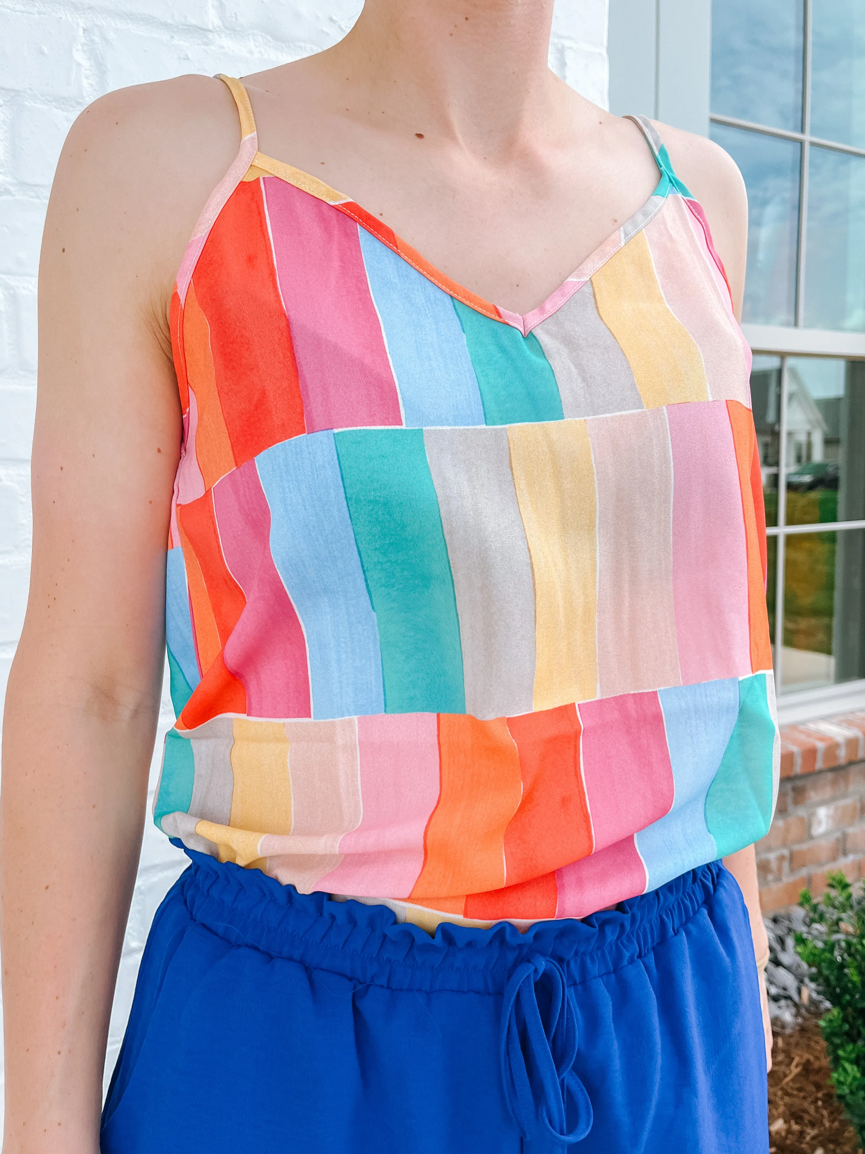 Multicolor V-Neck Top