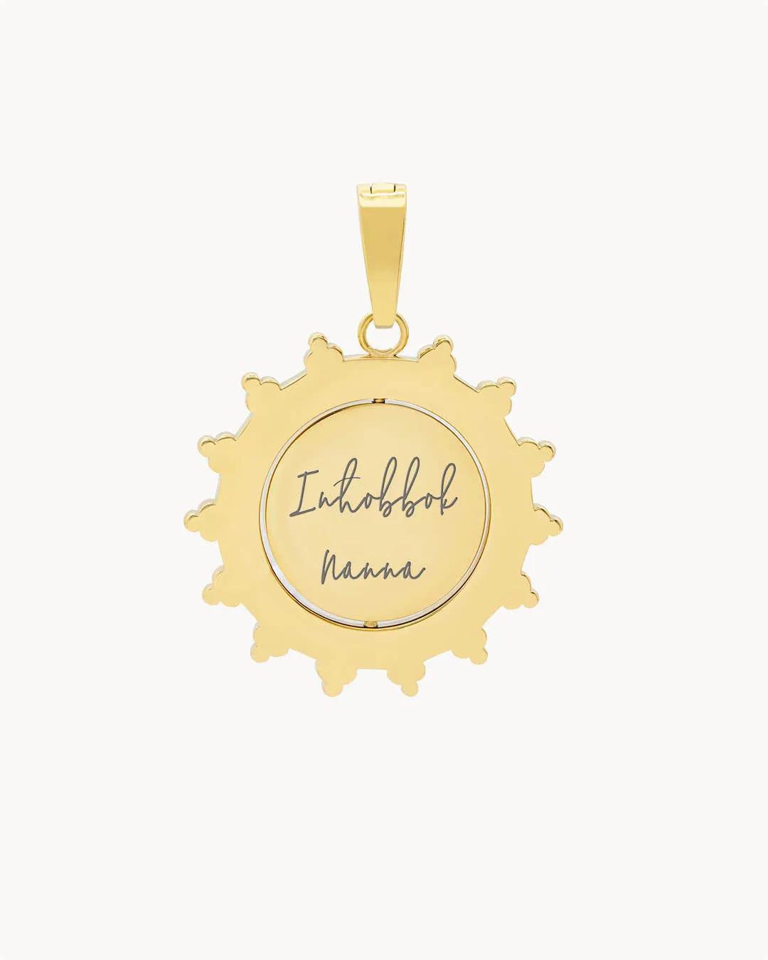 Nanna Sun Spin Engraved Pendant, Gold