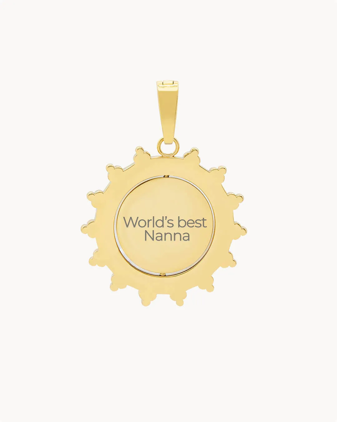 Nanna Sun Spin Engraved Pendant, Gold