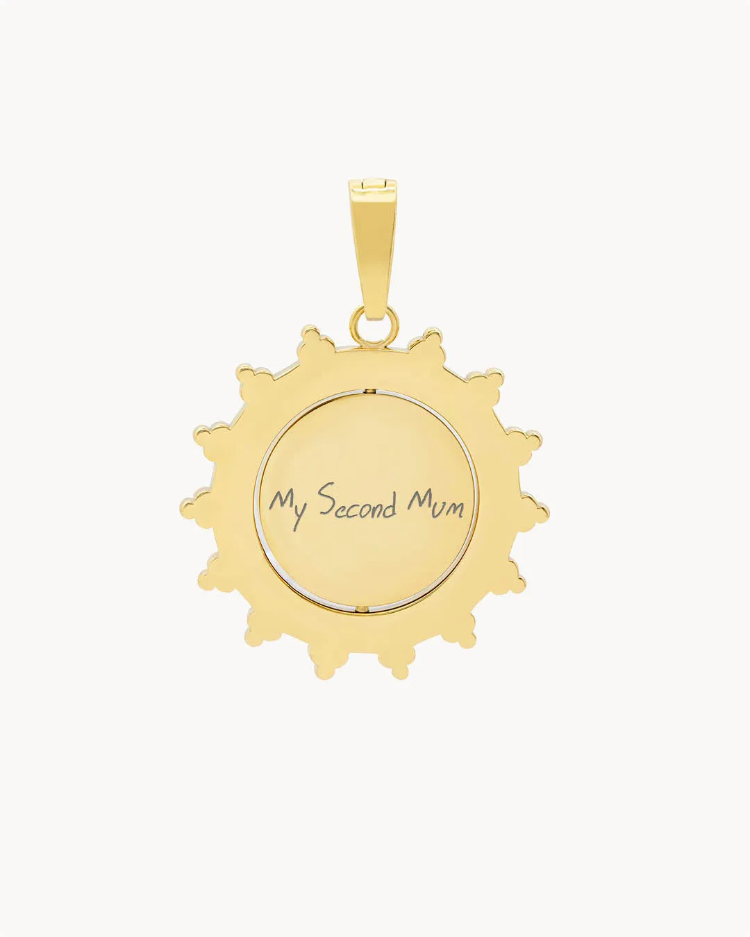 Nanna Sun Spin Engraved Pendant, Gold