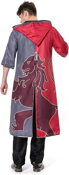 NEW MOYGOR Wizard Cosplay Costume Witch Cape Robe Cloak House Fan-atic School Uniform Halloween Unisex, Adult Sz M, Retails $65