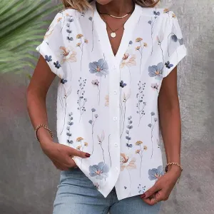 NEW Summer Floral Button Down Shirt - Size M - Nice Flowy Fabric Retails $71 