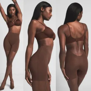 NWT Skims Sheer Sculpt Low Back Short Espresso Brown Shapewear Plus Size 3X