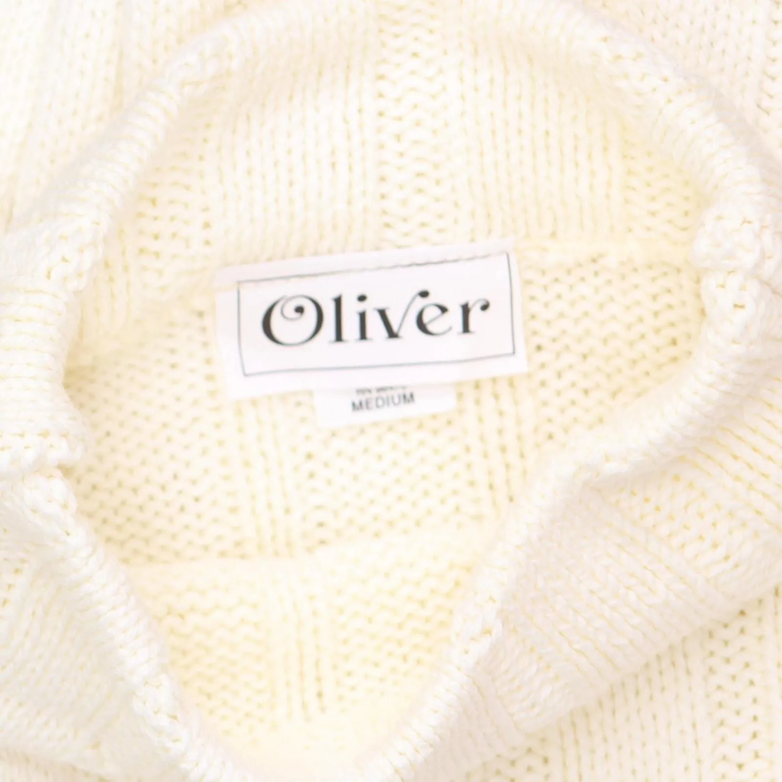 Oliver Womens Knit Vintage USA Made Turtleneck Sweater 166585949d5e7e Ivory M