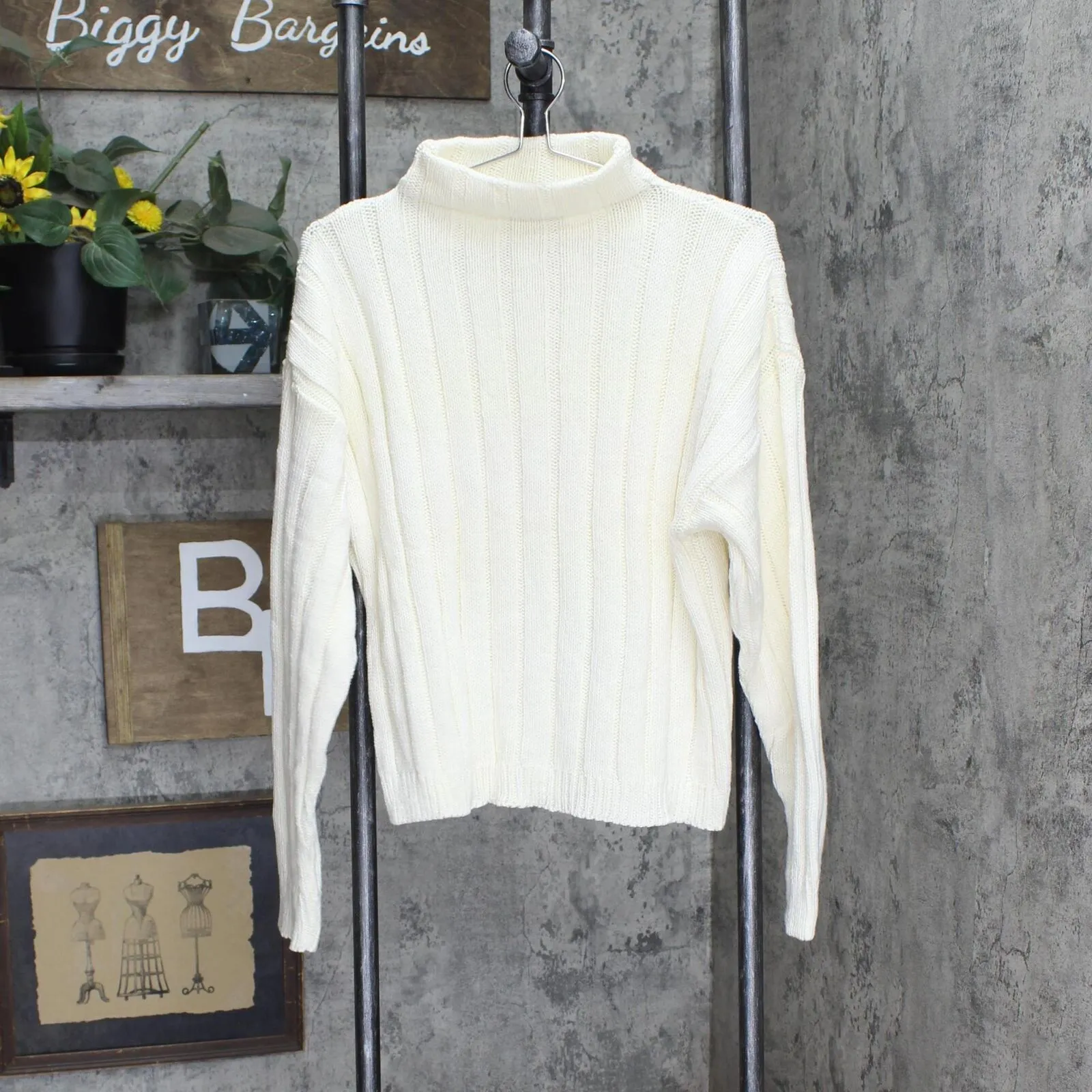 Oliver Womens Knit Vintage USA Made Turtleneck Sweater 166585949d5e7e Ivory M