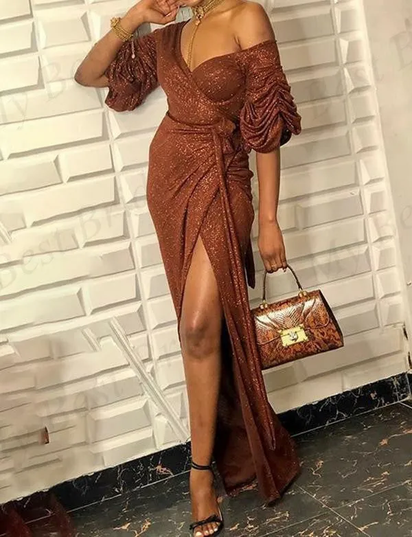 One Shoulder Orange Evening Dresses With Ruffles ,Cheap Prom Dresses,PDY0625