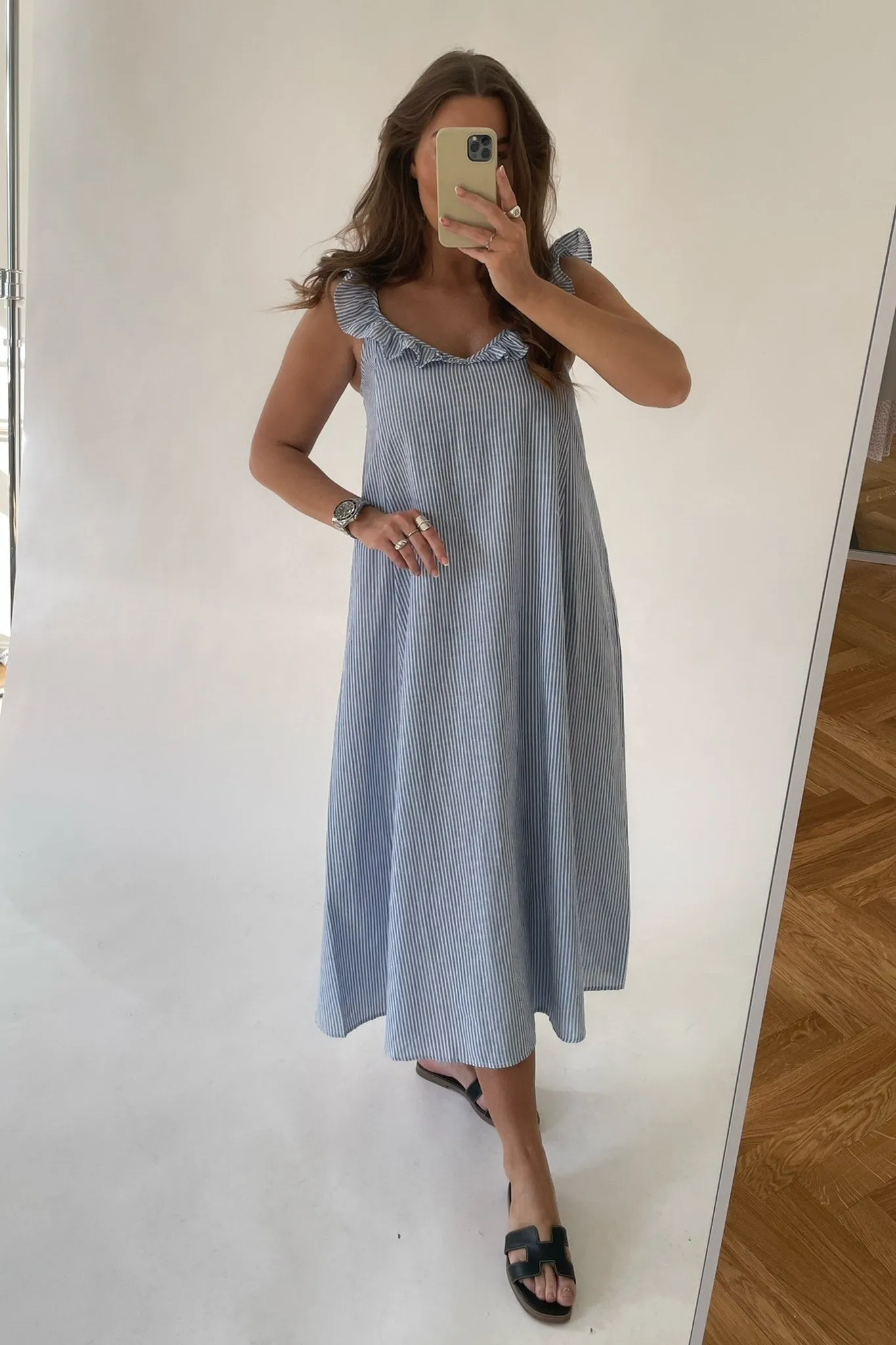 ONLAllie Kjole - Hvid Med Blå Striber