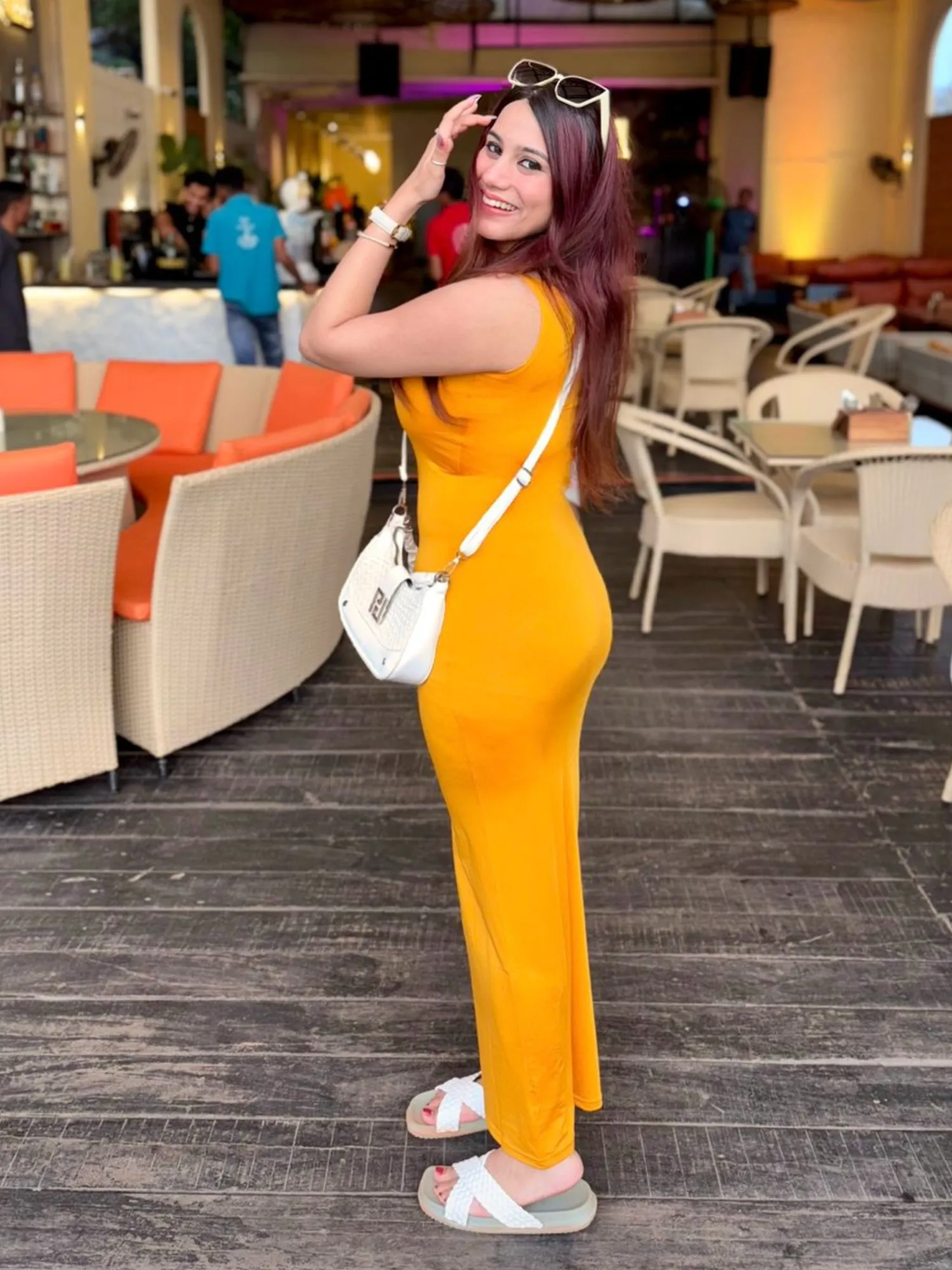Orange Bodycon Sheath Dress