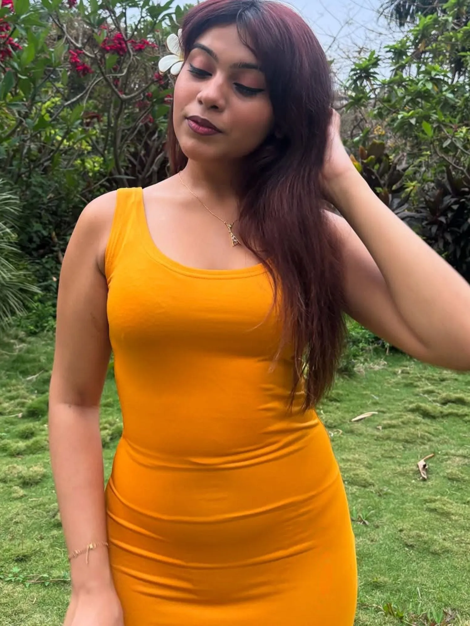 Orange Bodycon Sheath Dress