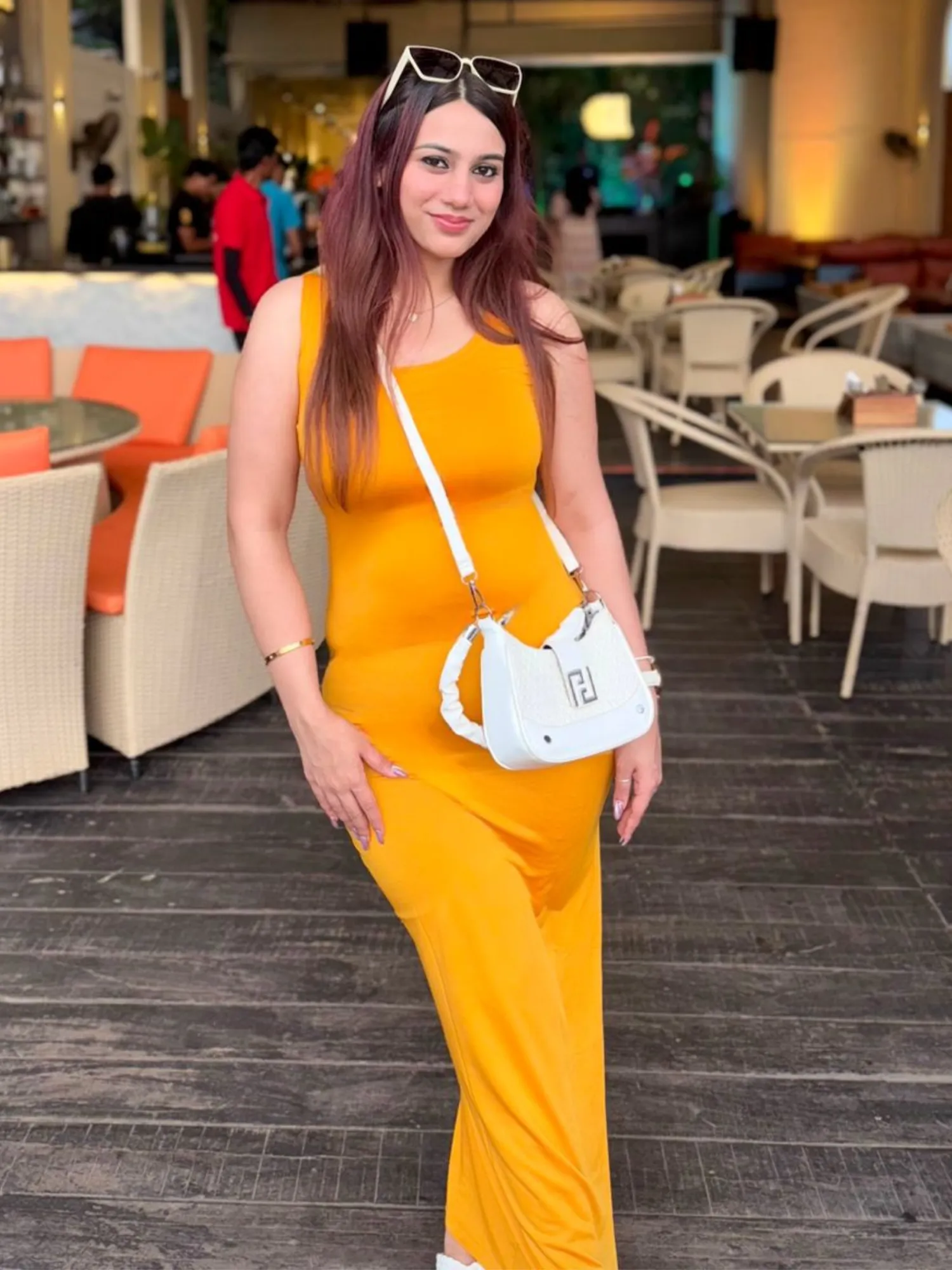 Orange Bodycon Sheath Dress