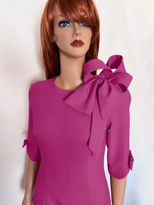Orleans Sheath Dress with Bow and 3/4 Sleeves