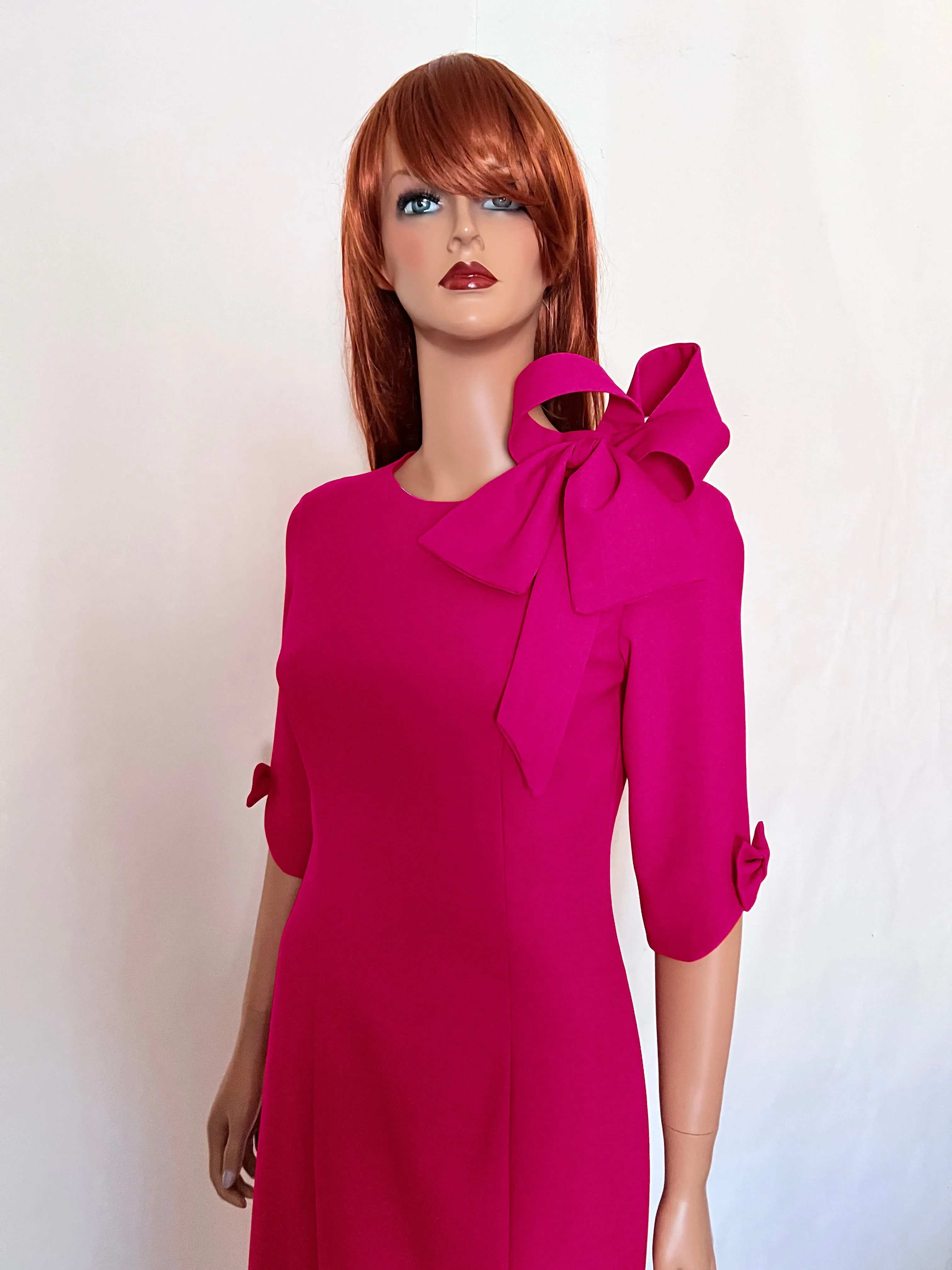 Orleans Sheath Dress with Bow and 3/4 Sleeves